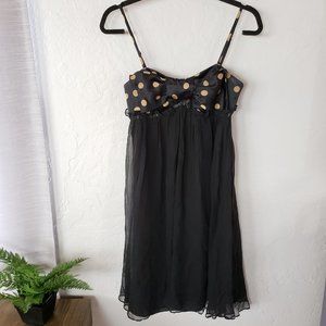 {Betsey Johnson} Black Polka Dot Babydoll Dress